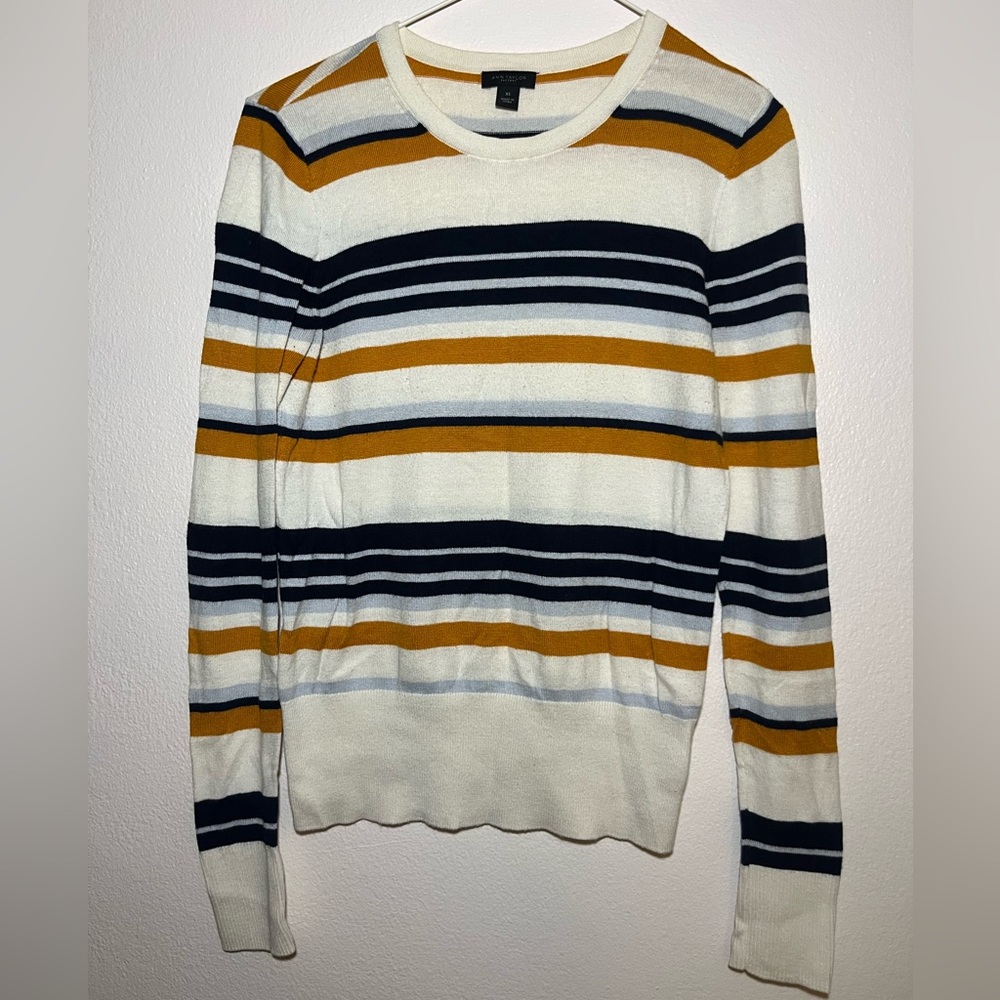 Ann Taylor Multicolor Striped Knit Long sleeve